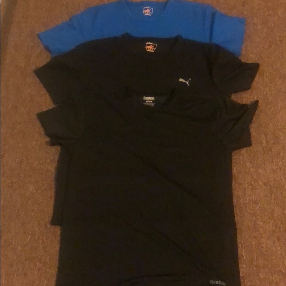 Puma and Reebok gym shirts
